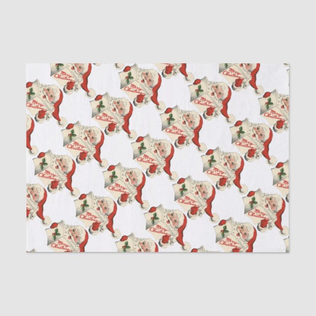 Cheerful Retro Santa Claus Tissue Paper (Front)