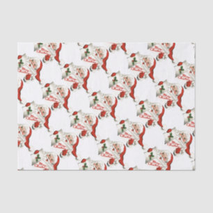 Cheerful Retro Santa Claus White Tissue Paper