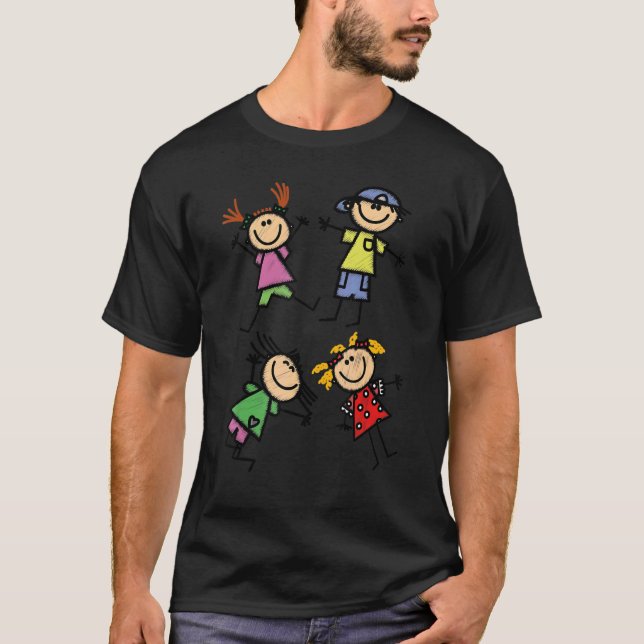 Cheerful  Romping Children Rejoice T-Shirt (Front)