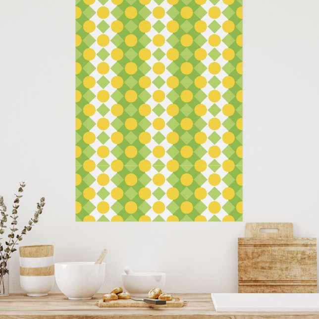 Cheerful Rows of Shapes Pattern Poster (Kitchen)