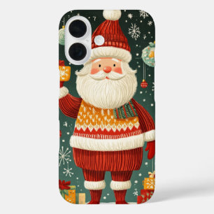 Cheerful Santa Claus Christmas Festive Gifts  iPhone 16 Case