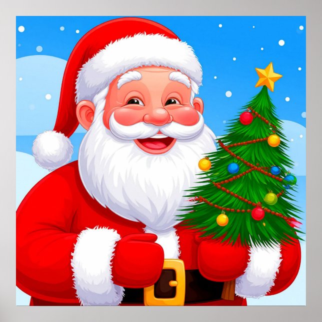 Cheerful Santa Claus Christmas Holiday Wall Decor  (Front)