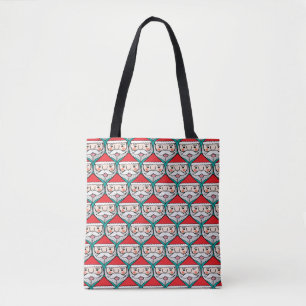 Cheerful Santa Claus Christmas Pattern Tote Bag