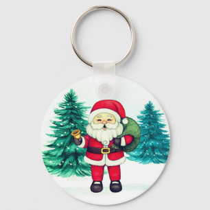 Cheerful Santa Claus Key Ring