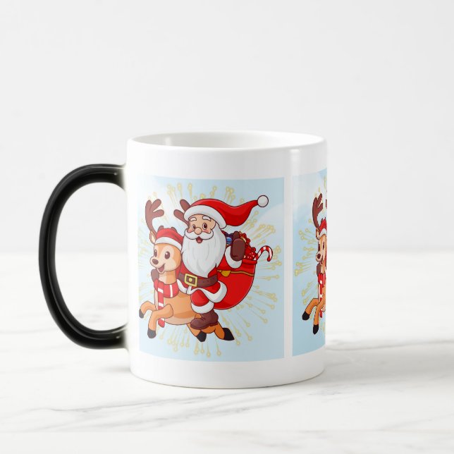 Cheerful Santa Claus T-Shirt – Perfect Christmas  Magic Mug (Left)