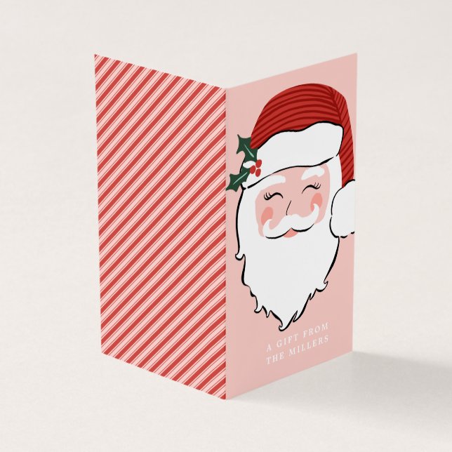 Cheerful Santa Face Christmas Gift Tag (Outside)