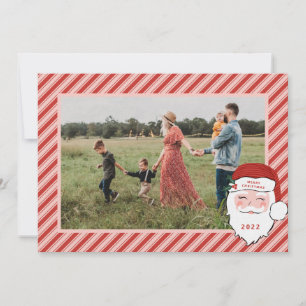 Cheerful Santa Face   Christmas    Photo Holiday Card