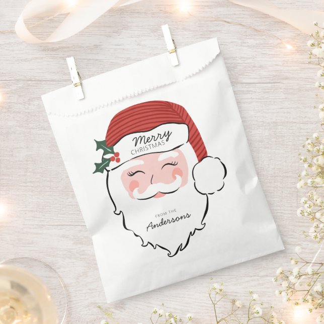 Cheerful Santa Face Favour Bags (Clipped)