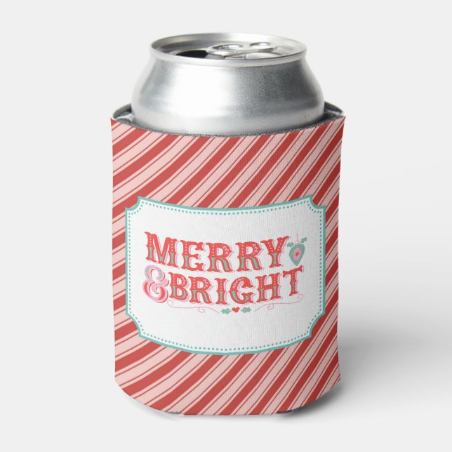 Cheerful Santa Face | Merry Christmas Can Cooler (Can Front)
