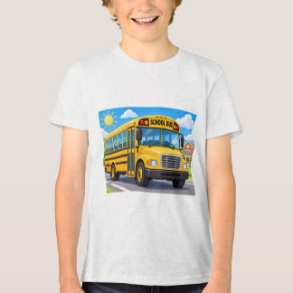 Cheerful School Bus to School Everyday Tri-Blend Shirt