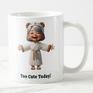 Cheerful Senior Citizen in a Cosy Robe Coffee Mug