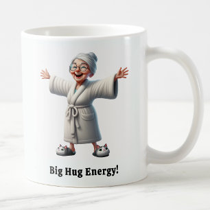 Cheerful Senior Citizen in a Cosy Robe Coffee Mug