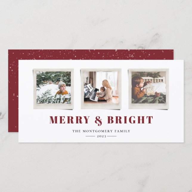 Cheerful Sentiments Snapshot Holiday Card (Front/Back)