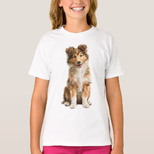 Cheerful Shetland Sheepdog Puppy Kids T-Shirt