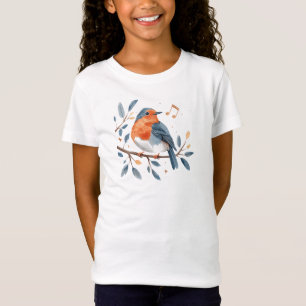 Cheerful Singing Bird T-Shirt – Nature & Music Gra