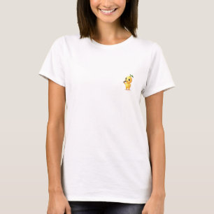Cheerful Singing Lemon Character Illustration T-Shirt