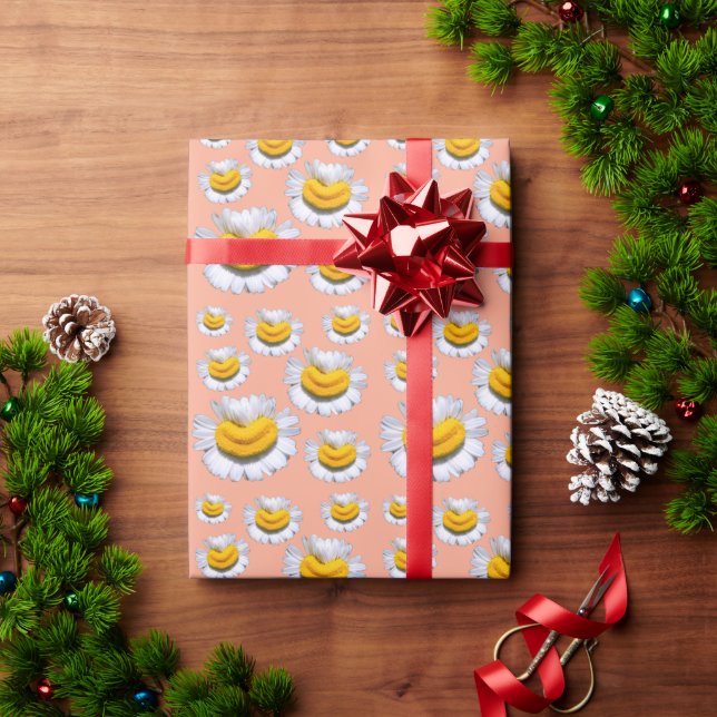 Cheerful Smiles From Chamomiles Wrapping Paper (Holiday Gift)