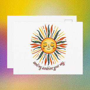 Cheerful Smiling Sun Uplifting Postcard