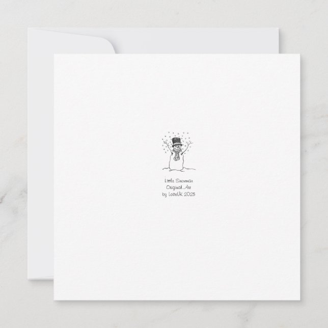 Cheerful Snowman Card (Back)