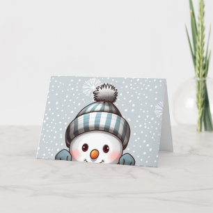 Cheerful Snowman Christmas Card