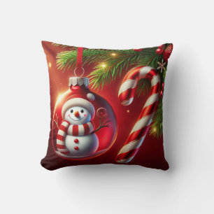Cheerful Snowman christmas decor Cushion