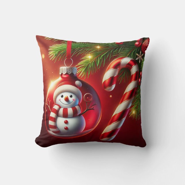 Cheerful Snowman Cushion (Front)
