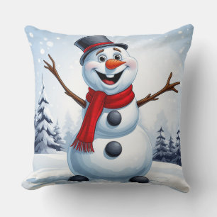 Cheerful Snowman Cushion