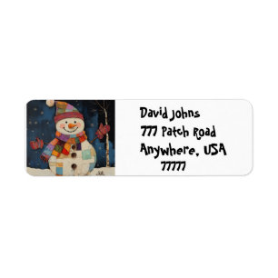 Cheerful Snowman Holiday Address Labels