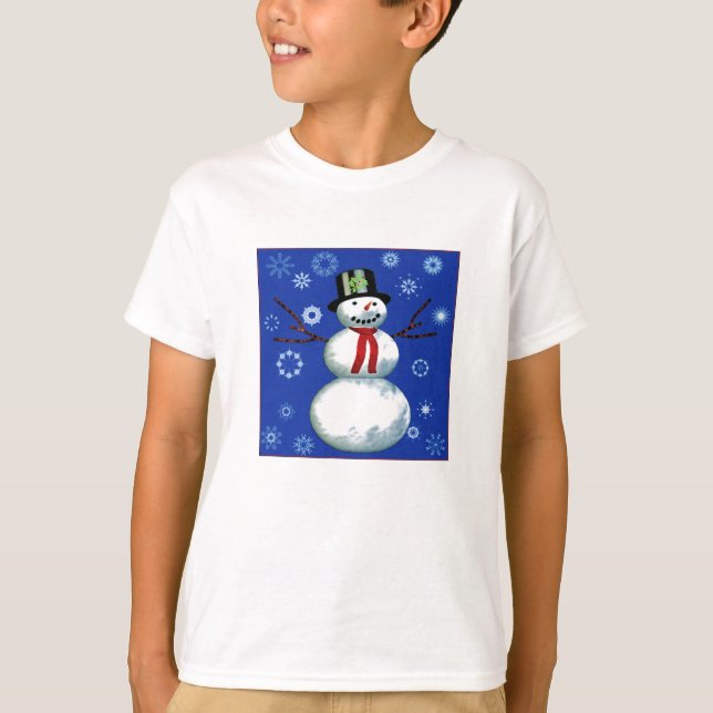cheerful snowman in top hat (Front)