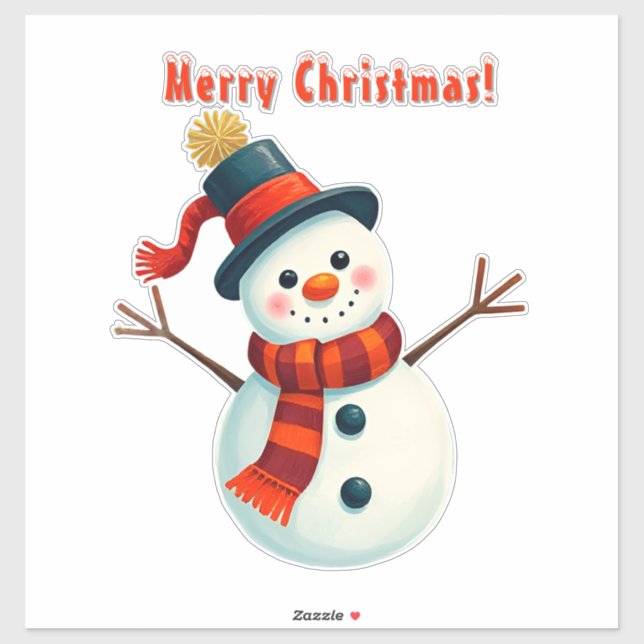 Cheerful Snowman in Winter Landscape (Sheet)