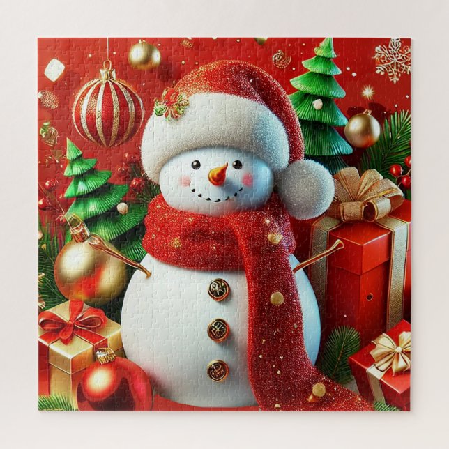 Cheerful Snowman Jigsaw Puzzle (Vertical)
