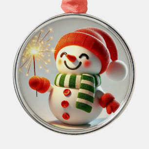 Cheerful Snowman Metal Tree Decoration