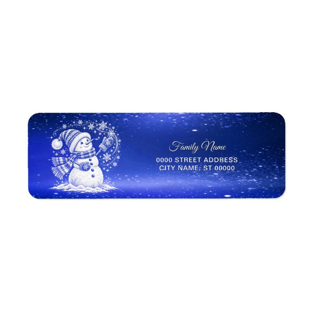 Cheerful Snowman Return Address (Front)