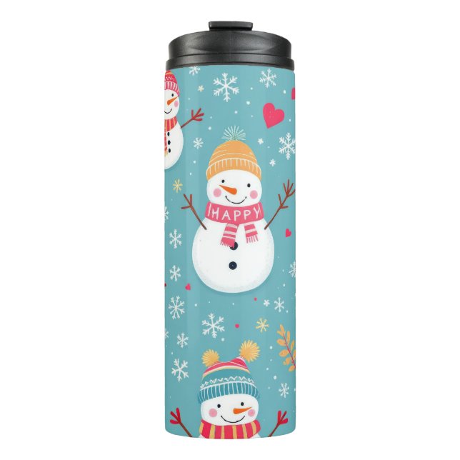 Cheerful Snowmen Thermal Tumbler (Front)