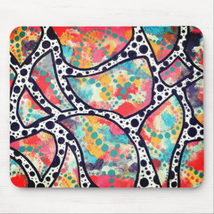 Cheerful Spots, Dots and Funky Lines Mouse Mat