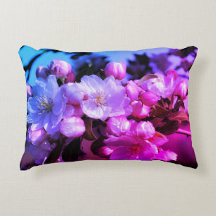 Cheerful Spring Crabapple Blossoms Abstract Colour Decorative Cushion