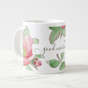 Cheerful Spring Magnolia Flowers, Good Morning Large Coffee Mug