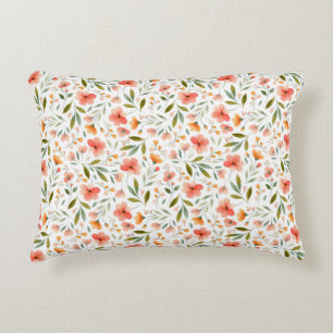 Cheerful Spring Peach Flowers Decorative Cushion