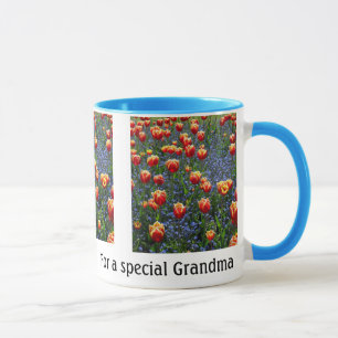 Cheerful Spring Tulips -- Grandma (Customisable) Mug