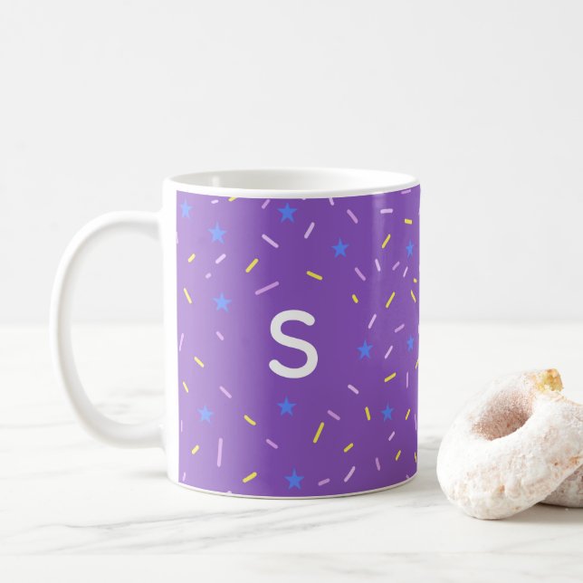 Cheerful Sprinkle Initial Mug (With Donut)