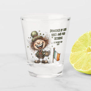 Cheerful St. Patrick’s Day Leprechaun Art Shot Glass