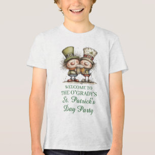 Cheerful St. Patrick’s Day Party Illustration Tri-Blend Shirt