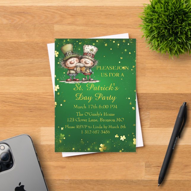 Cheerful St. Patrick’s Day Party Invitation  (Insitu (Invitation Card))