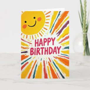 Cheerful Sun Birthday Card