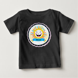 Cheerful Sun Cartoon With Smiling Face Baby T-Shirt