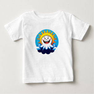 Cheerful Sun Cartoon With Smiling Face Baby T-Shirt