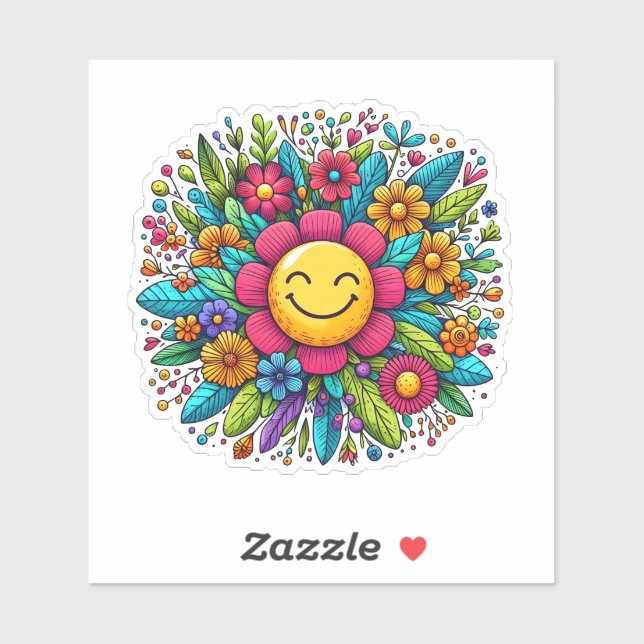 Cheerful Sun Floral Stickers (Sheet)