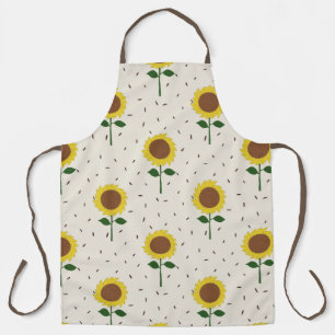 Cheerful Sunflower Pattern Apron Original Hand-D