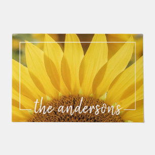 Cheerful Sunflower Photo Welcome Doormat