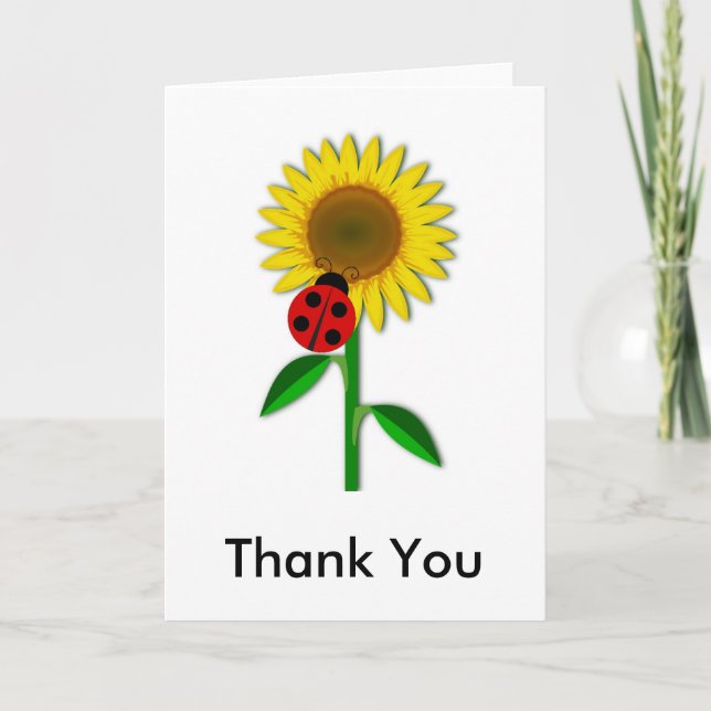 Cheerful Sunflower Thank You Card (Front)